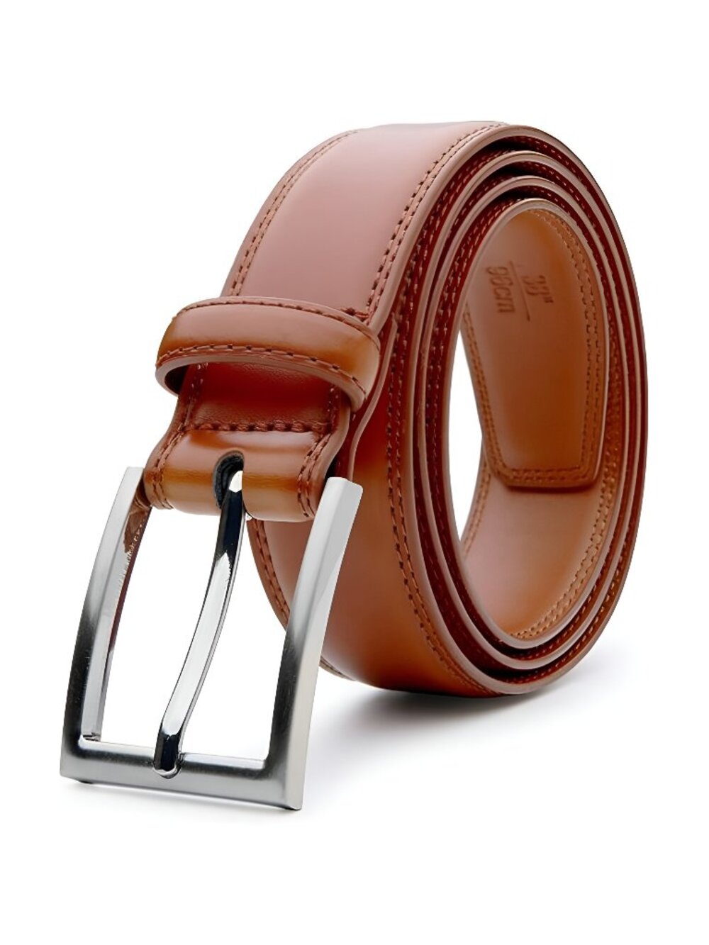 Mens Genuine Leather Dress Belt Classic Casual Belt with Single Prong Buckle